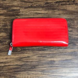 Authentic CHRISTIAN DIOR HOMME Long Red wallet
